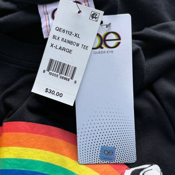 Queer Eye XL Choose Kindness Rainbow Tee 100% Cotton Black Graphic Crewneck - Picture 7 of 7